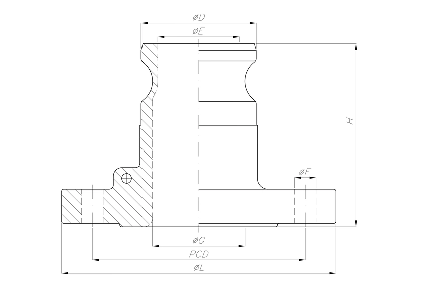 Adaptor with Fixed Flange with 10K